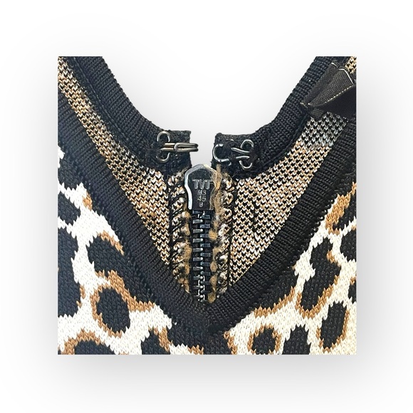 new BCBGMAXAZRIA 𒀭Fancy Leopard Knit Cocktail Mini Dress 𒀭Leopard Print 𒀭Sml - Picture 14 of 16